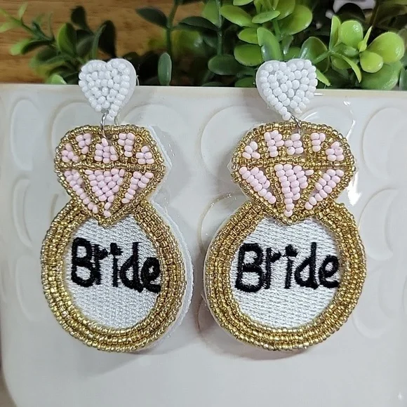 Bridal Rice Bead Earrings - Picture 3 of 10